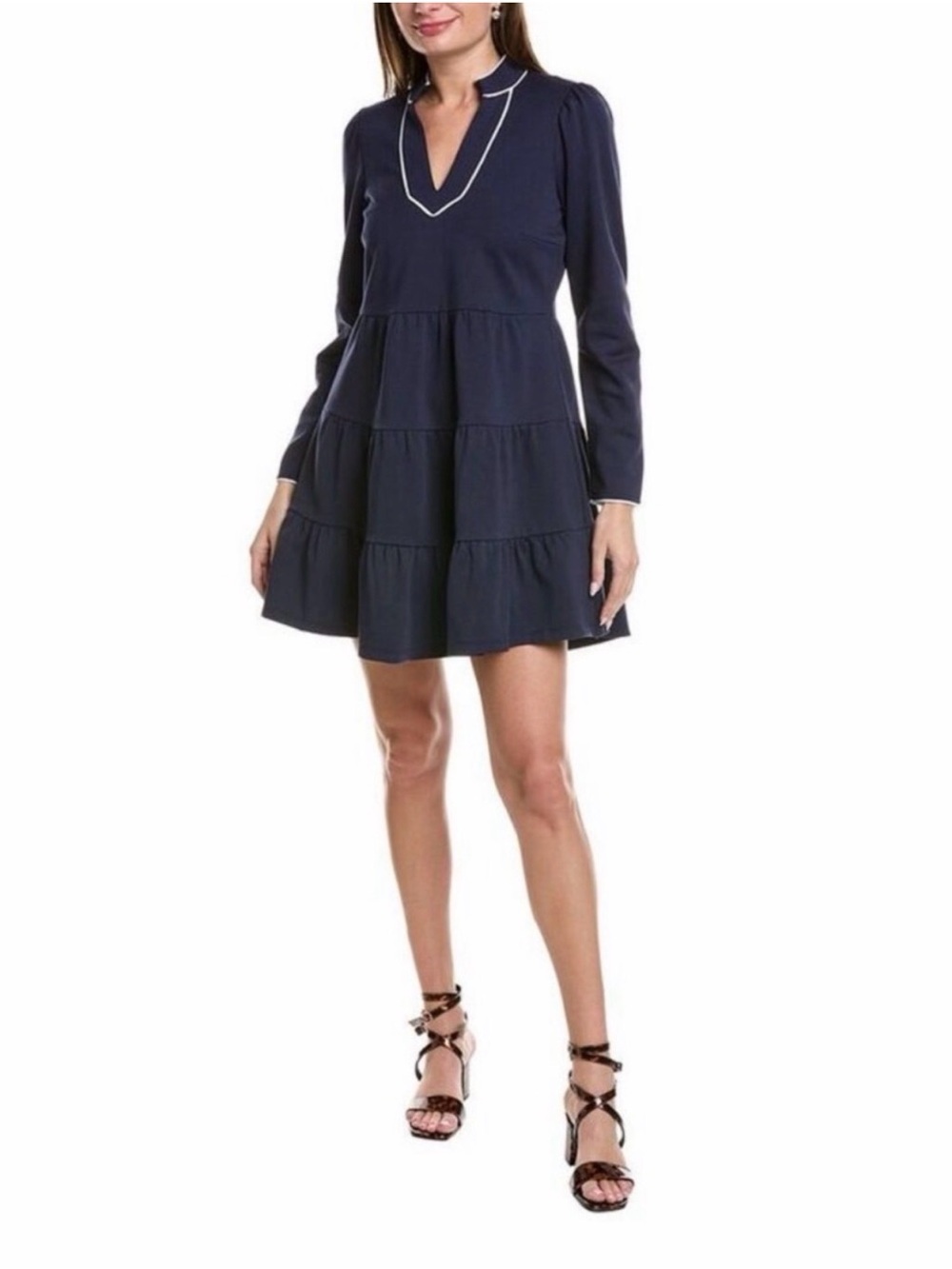 NWT SAIL TO SABLE NAVY TUNIC FLARE MINI DRESS SIZE SMALL